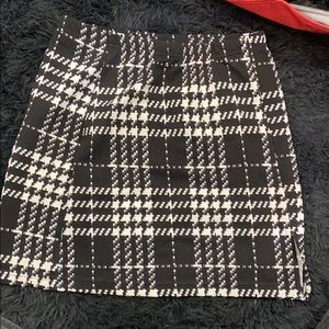 Plaid Skirt with slit